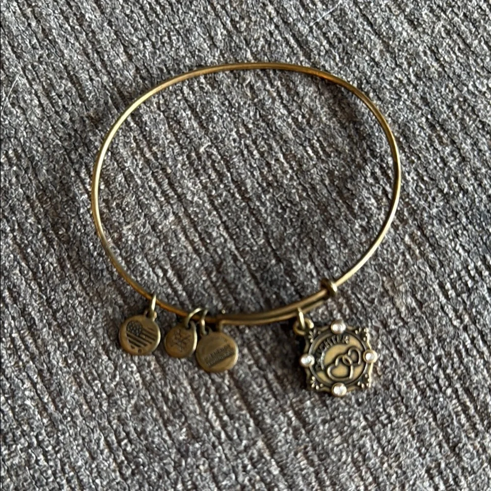 Alex and Ani Gold Bangle Daughter Bracelet with Swavorski Crystals, Pre-loved